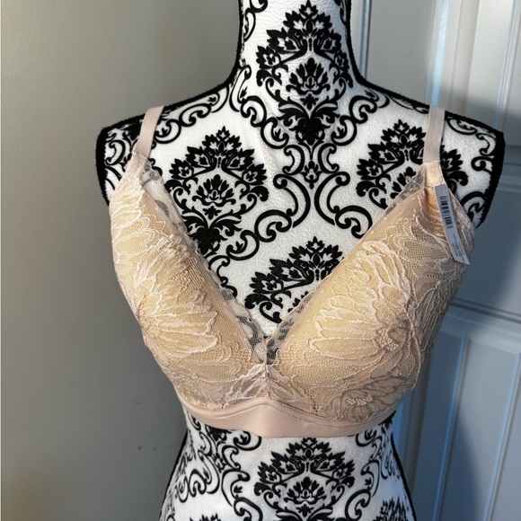 Soma Pink Wireless Lace Trim Bra NWT - Picture 5 of 8